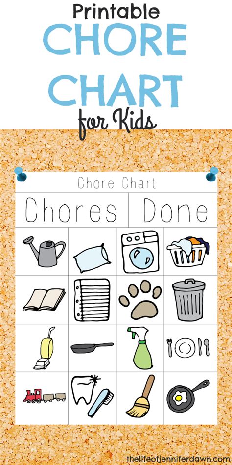 Chore Chart Reward Cards Printable Printables Chore Chart For Toddlers