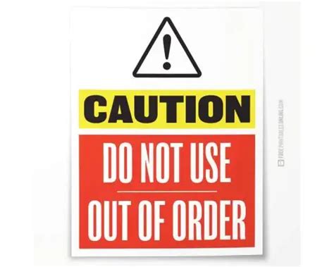 Printable Out Of Order Sign Collection Free Printables Online