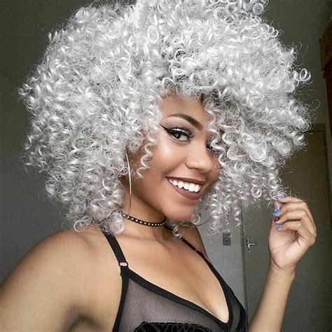 Elim Gray Wigs For Black Women Afro Kinky Curly Hair Wig African American Womens Short Fluffy