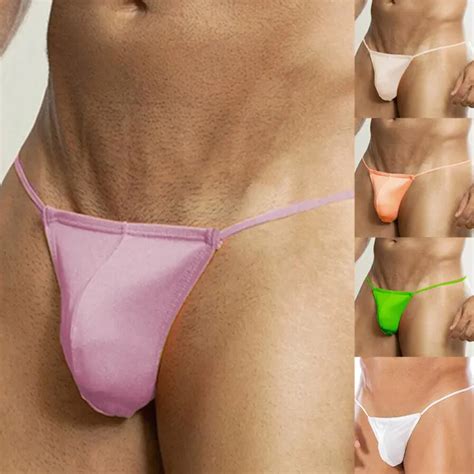 SEXY MENS T BACK G String Thong Bikini Underwear Mesh Sheer Pouch