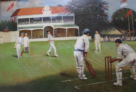 Oil Painting Of A Cricket Match Signed And Dated Art Page2 Art