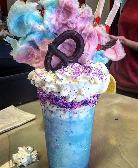 Cotton Candy Freak Shake Sweet Drinks Dessert Drinks Yummy Drinks