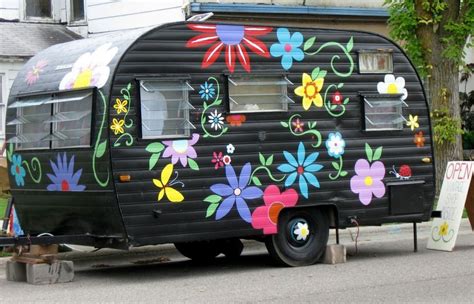 15 Awesome Floral Painted Camper Exterior Ideas Go Travels Plan