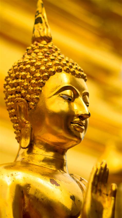 Golden Gautama Buddha Statue Thailand 4k Ultra Hd Mobile Wallpaper