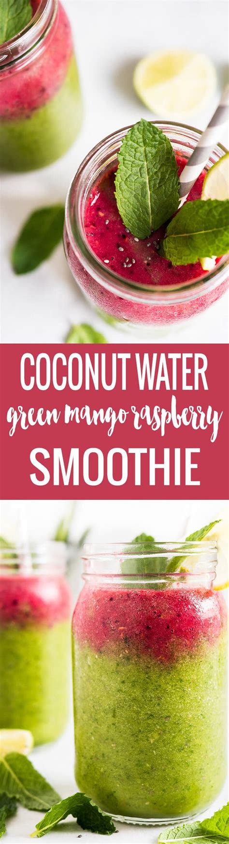 Best 25 coconut water drinks ideas on pinterest. Coconut Water Smoothie w/ raspberries and spinach (vegan)