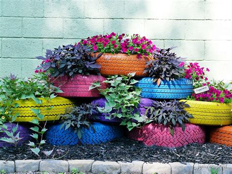 Painted Tires Brightly Colored Tire Planters Flowers By Jemvistaprint