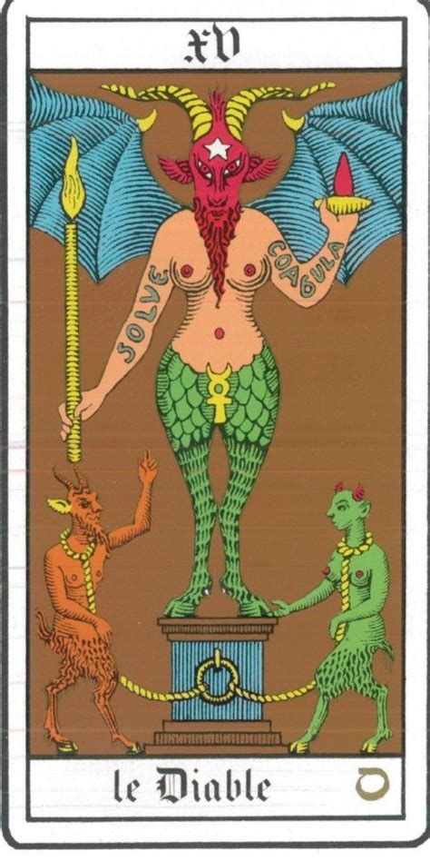 O Diabo XV No Tarot Tarot Cartas de tarô vintage Cartomancia