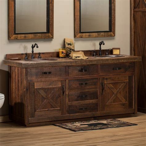 This hollywood mirror is completely handcrafted with a minimum set of tools in the color. Barnwood Bathroom Vanity | Barn Door Vanity | Reclaimed ...