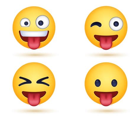 Premium Vector Crazy Zany Emoji Face With Stuck Out Tongue Or Funny Winking Emoticon