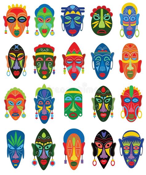 Masque Africain De Visage De Vecteur Tribal De Masque Et Culture