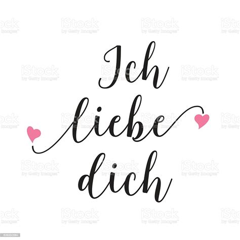 Mich getheilt leicht zu ertragen, du troestetest im kummer mich Ich Liebe Dich Lettering stock vector art 639352684 | iStock