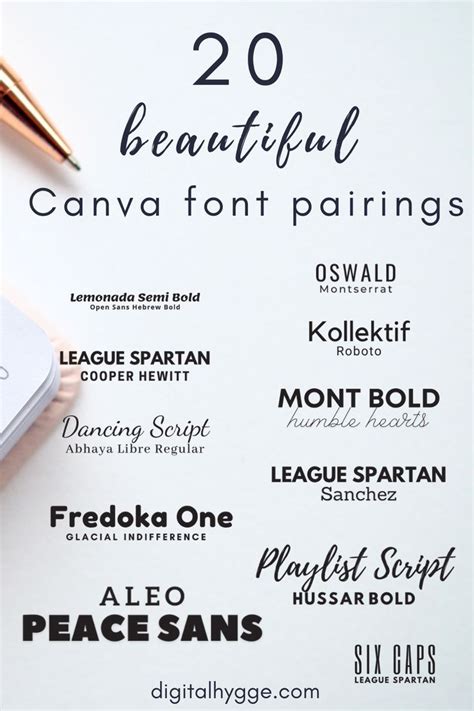 Best Canva Font Combinations Font Pairing Font Combinations