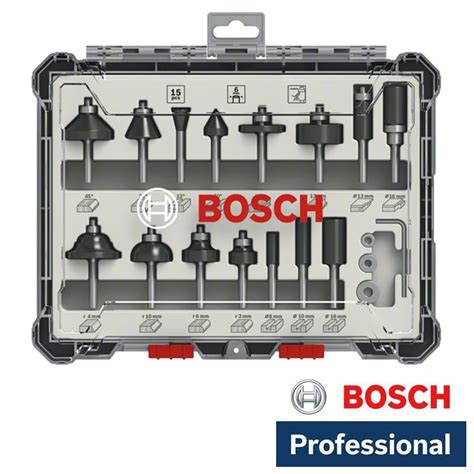 Bosch 15 Delni Set Glodala Za Drvo Držač Od 6 Mm Profi Agro24rs