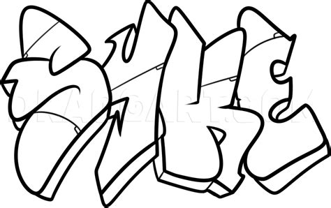 How To Draw A Graffiti Word Step By Step Drawing Guide By Dawn