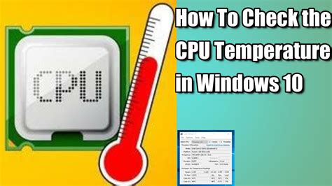 How To Check The Cpu Temperature In Windows 10 Youtube