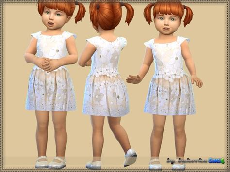 Toddlers Fashionable Flower Dress By Bukovka Sims 4 Toddler Sims 4