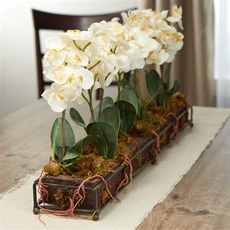 Cream Artificial Orchid Centerpiece Centerpieces Wedding