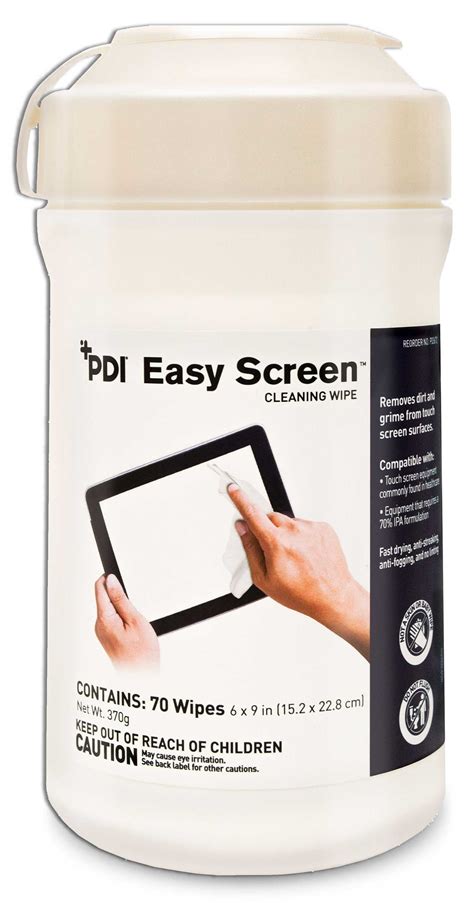 The screen wipes come in a plastic bottle or pack. PDI Healthcare Announcing Launch of EASY SCREEN™ CLEANING WIPE