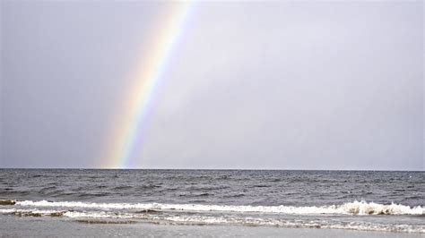 Free Photo Rainbow At The Sea Beach Landscape Nature Free