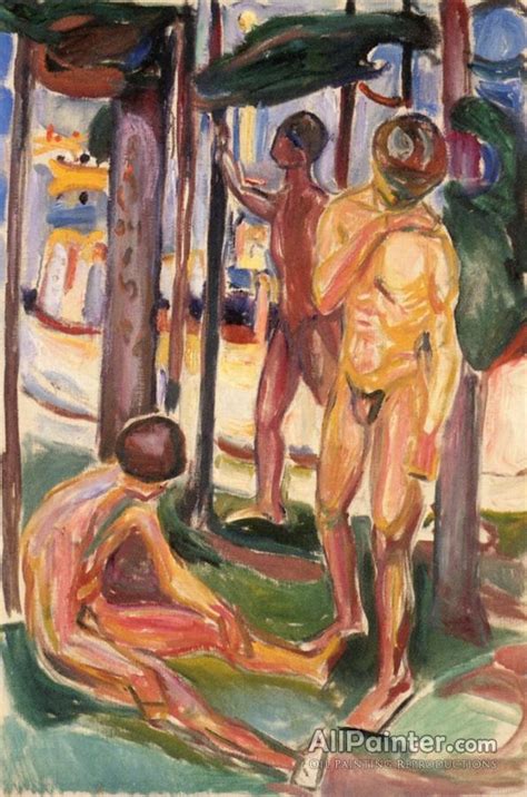 Edvard Munch Naked Men In Landscape Oil Painting Reproductions For Sale