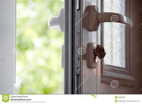 Opened door stock image. Image of lock, ajar, black, leave - 45986863