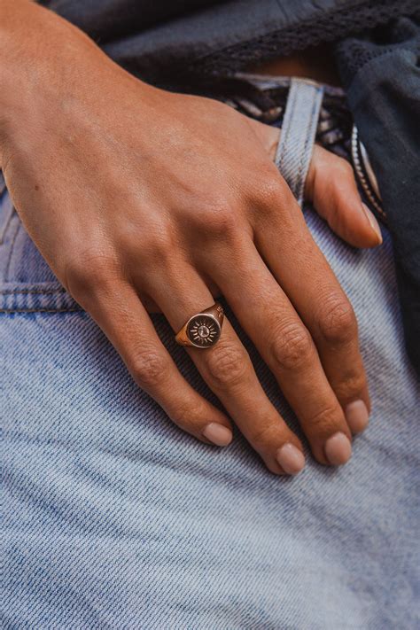 Style Denim Cabinet Jewellery Rings Signet Ring Hand Engraving