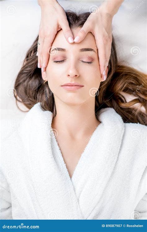 Woman Getting Facial Massage Stock Image Image Of Relax Cosmetology 89087907