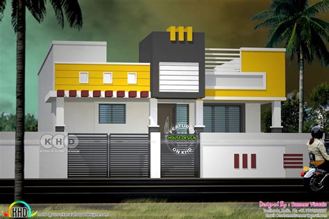 Modern South Indian Style Single Floor Home Kerala Home