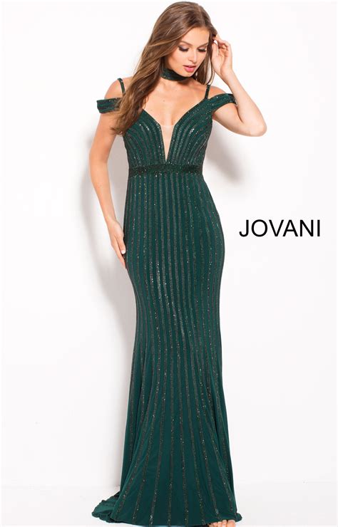 Jovani 56004 - Cold Shoulder V-Neckline Fitted Dress Prom Dress
