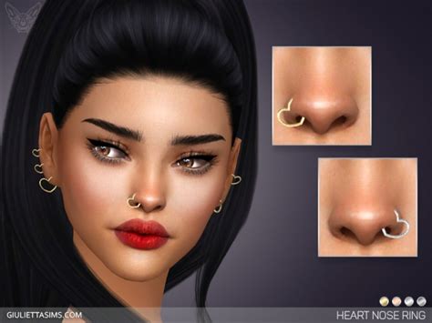 Heart Nose Piercing Set At Giulietta Sims Updates