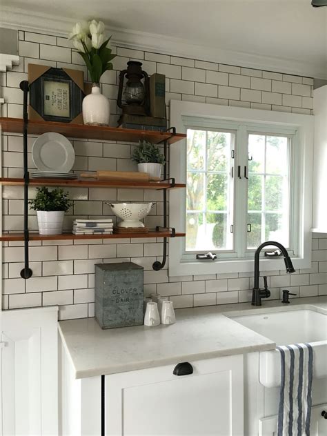 Farmhouse Kitchen White Subway Tile Resumes Templates Sample List