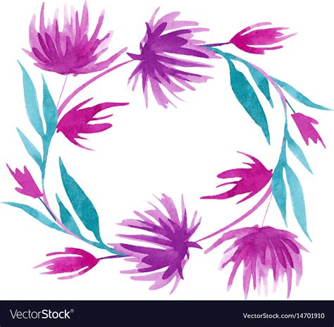 Hand Drawn Watercolor Flower Wreath Royalty Free Vector
