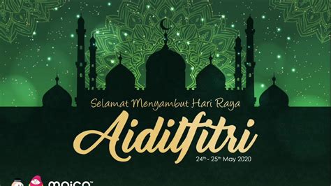 Hari raya aidilfitri (juga hari raya puasa) merupakan perayaan yang dirayakan oleh umat islam untuk menandakan berakhirnya bulan ramadan. Selamat Hari Raya Aidilfitri 2020 - YouTube