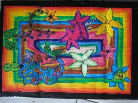 Penerapan ragam hias tekstil dengan cara melukis tas kain. Amila: MENGGAMBAR RAGAM HIAS