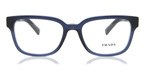 Prada Pr 04yv 08q1o1 Eyeglasses In Transparent Blue Smartbuyglasses Usa