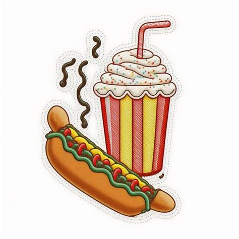 Premium Ai Image A Close Up Of A Hot Dog With A Drink And A Straw