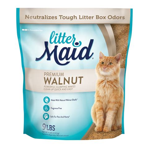 Littermaid Natural Premium Walnut Clumping Cat Litter 9 Lb