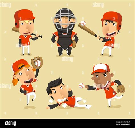 Children Baseball Team Vector Illustration Cartoon Stock Vector Image