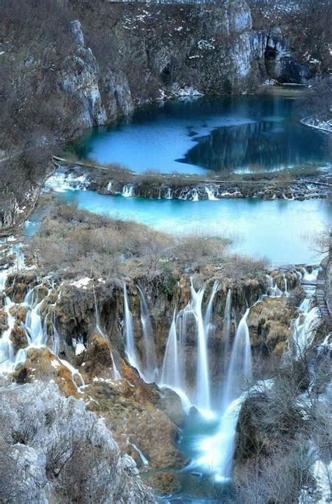 Plitvice Lake Croatia Beautiful Waterfalls Nature Waterfall