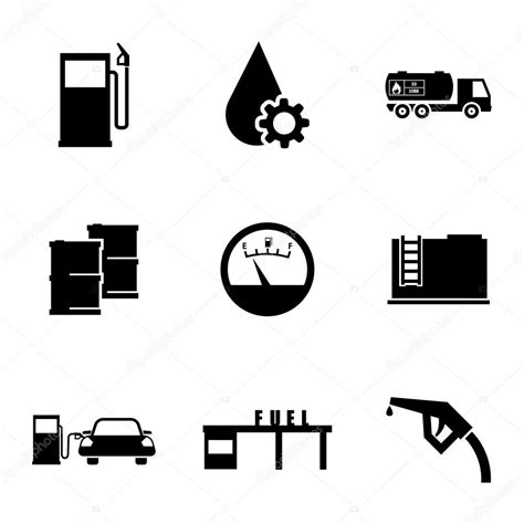 Vector Black Gas Station Icons Set Stock Vector Image By ©skarin1 44482383