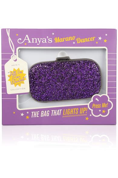 Anya Hindmarch Marano Dancer Led Lit Glitter Finished Clutch Net A