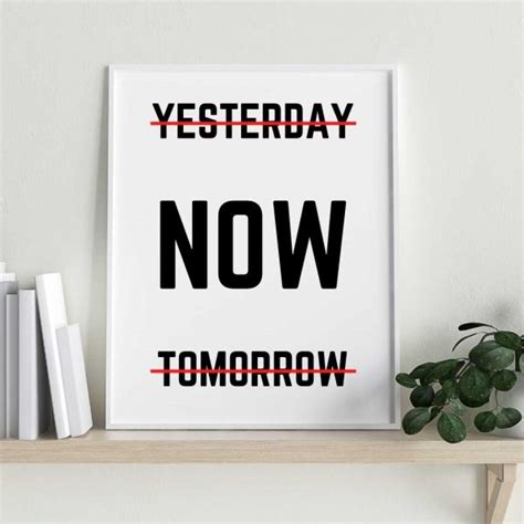 Yesterday Now Tomorrow Digital Gym Poster Inspirational And Motivational