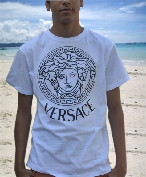 White Versace Men Shirt Versace Medusa Inspired Logo By Celebritee