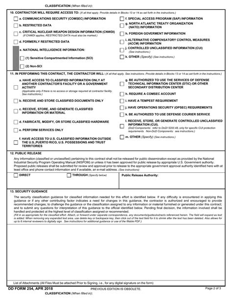 Dd Form 254 Download Fillable Pdf Or Fill Online Department Of Defense