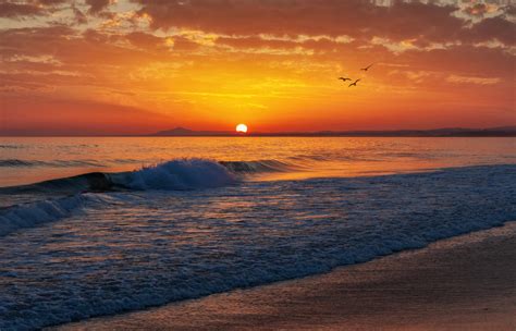 Free Images Sunset Horizon Body Of Water Sea Ocean Sunrise