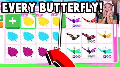 Unlocking Every New Butterfly In Adopt Me Youtube