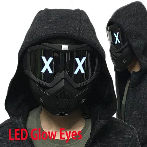 Half Face X Glowing Eyes Led Mask Mask Party Cosplay Helmet Cool Masks