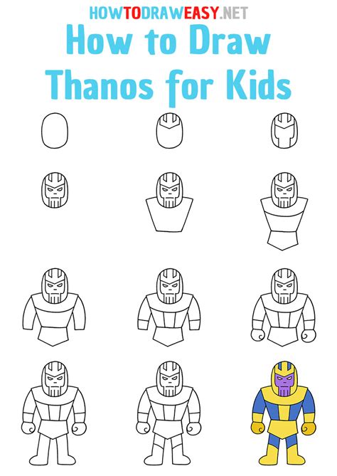 How To Draw Thanos For Kids Draw For Kids