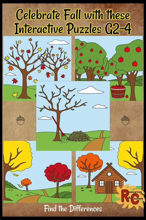 Fall Puzzles Spot The Difference Grade 2 4 Halloween