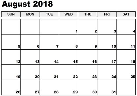 August Calendar 2018 Printable With Holidays Oppidan Library